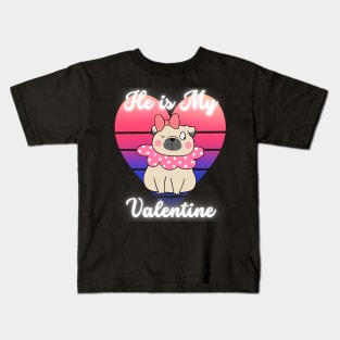 Valentines Gift He is My Valentine Kids T-Shirt